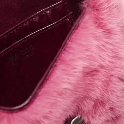 Pre Owned Jimmy Choo Candy Pink Mink Fur Lockett Envelope Clutch