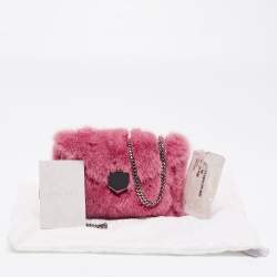 Pre Owned Jimmy Choo Candy Pink Mink Fur Lockett Envelope Clutch