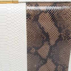 مملوكة مسبقًا Stella McCartney White/Green Faux Snakeskin Effect Leather Flo Shoulder Bag