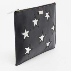 Stella McCartney Black/Silver Faux Leather Cavendish Stars Clutch