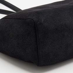 مملوكة مسبقًا Stella McCartney Black Faux Leather Falabella East West Shopper Tote
