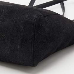 مملوكة مسبقًا Stella McCartney Black Faux Leather Falabella East West Shopper Tote