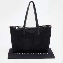 مملوكة مسبقًا Stella McCartney Black Faux Leather Falabella East West Shopper Tote