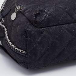 Pre Owned Stella McCartney Black Quilted Faux Leather Mini Falabella Backpack