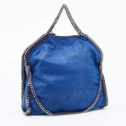 Pre Owned Stella McCartney Blue Faux Leather Small Falabella Tote