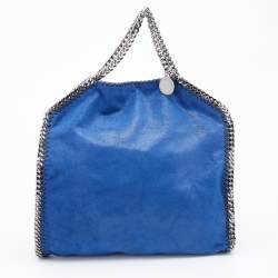 Pre Owned Stella McCartney Blue Faux Leather Small Falabella Tote