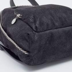 Pre Owned Stella McCartney Black Quilted Faux Leather Mini Falabella Backpack