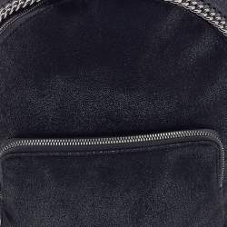 Pre Owned Stella McCartney Black Quilted Faux Leather Mini Falabella Backpack