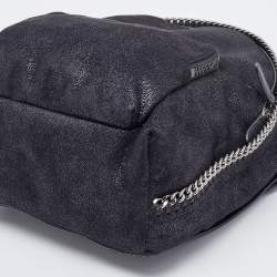 Pre Owned Stella McCartney Black Quilted Faux Leather Mini Falabella Backpack