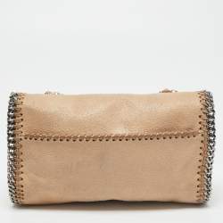 Pre Owned Stella McCartney Beige Faux Suede Falabella Flap Shoulder Bag