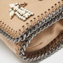 Pre Owned Stella McCartney Beige Faux Suede Falabella Flap Shoulder Bag