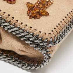Pre Owned Stella McCartney Beige Faux Suede Falabella Flap Shoulder Bag