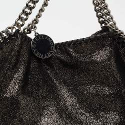 مملوكة مسبقًا حقيبة يد توتس ستيلا مكارتني فالابيلا جلد صناعي ميتالك أسود صغيرة