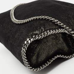 مملوكة مسبقًا حقيبة يد توتس ستيلا مكارتني فالابيلا جلد صناعي ميتالك أسود صغيرة