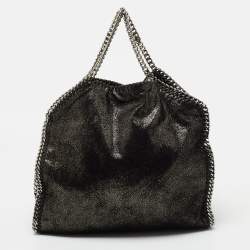 مملوكة مسبقًا حقيبة يد توتس ستيلا مكارتني فالابيلا جلد صناعي ميتالك أسود صغيرة