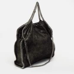 مملوكة مسبقًا حقيبة يد توتس ستيلا مكارتني فالابيلا جلد صناعي ميتالك أسود صغيرة