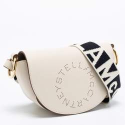 مملوكة مسبقًا Stella McCartney Cream Leather Half-Moon Flap Shoulder Bag