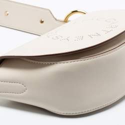 مملوكة مسبقًا Stella McCartney Cream Leather Half-Moon Flap Shoulder Bag