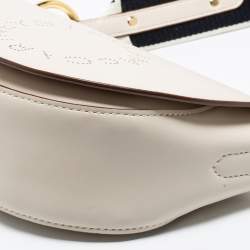 مملوكة مسبقًا Stella McCartney Cream Leather Half-Moon Flap Shoulder Bag