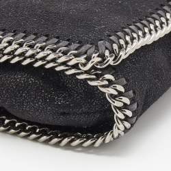 Pre Owned Stella McCartney Black Faux Suede Falabella Crossbody Bag