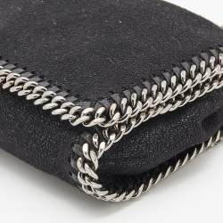 Pre Owned Stella McCartney Black Faux Suede Falabella Crossbody Bag