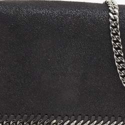 Pre Owned Stella McCartney Black Faux Suede Falabella Crossbody Bag