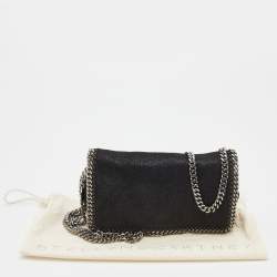 Pre Owned Stella McCartney Black Faux Suede Falabella Crossbody Bag