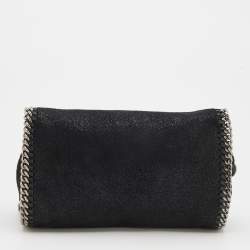 Pre Owned Stella McCartney Black Faux Suede Falabella Crossbody Bag