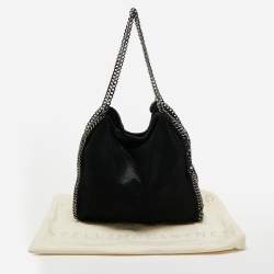 Pre Owned Stella McCartney Black Faux Suede Falabella Shoulder Bag