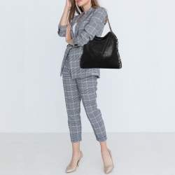 Pre Owned Stella McCartney Black Faux Suede Falabella Shoulder Bag