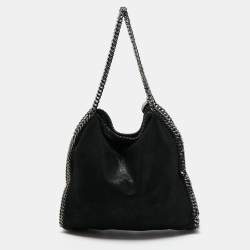 Pre Owned Stella McCartney Black Faux Suede Falabella Shoulder Bag