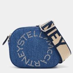Pre Owned Stella McCartney Blue Denim Small Logo Camera Shoulder Bag