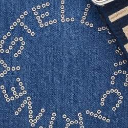 Pre Owned Stella McCartney Blue Denim Small Logo Camera Shoulder Bag