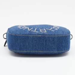 Pre Owned Stella McCartney Blue Denim Small Logo Camera Shoulder Bag