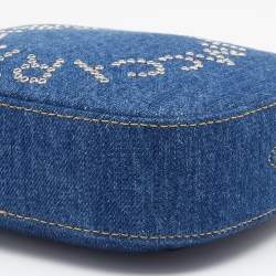 Pre Owned Stella McCartney Blue Denim Small Logo Camera Shoulder Bag
