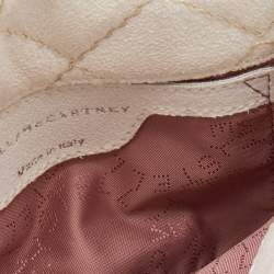 Pre Owned Stella McCartney White Quilted Faux Leather Falabella Shaggy Deer Flap Bag