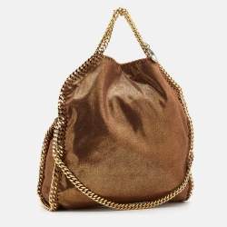 Pre Owned Stella McCartney Metallic Brown Faux Leather Small Falabella Tote