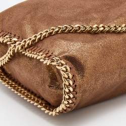 Pre Owned Stella McCartney Metallic Brown Faux Leather Small Falabella Tote
