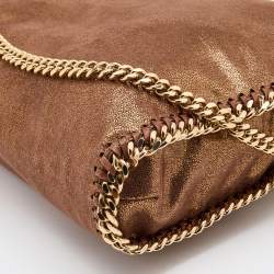 Pre Owned Stella McCartney Metallic Brown Faux Leather Small Falabella Tote