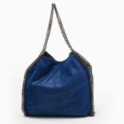 Pre Owned Stella McCartney Blue Faux Suede Falabella Tote