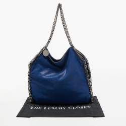 Pre Owned Stella McCartney Blue Faux Suede Falabella Tote