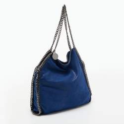 Pre Owned Stella McCartney Blue Faux Suede Falabella Tote