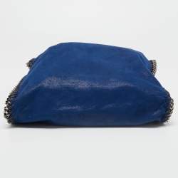 Pre Owned Stella McCartney Blue Faux Suede Falabella Tote