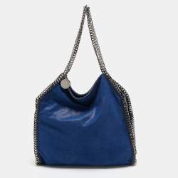 Pre Owned Stella McCartney Blue Faux Suede Falabella Tote