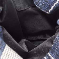 Pre Owned Stella McCartney Striped Denim Mini Falabella Fold Over Crossbody Bag