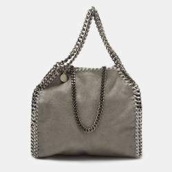 Pre Owned Stella McCartney Grey Faux Suede Mini Falabella Tote