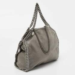 Pre Owned Stella McCartney Grey Faux Suede Mini Falabella Tote