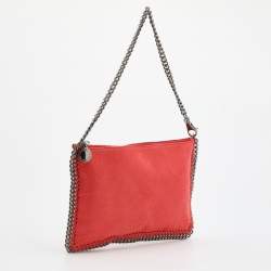 Pre Owned Stella McCartney Orange Faux Leather Falabella Shoulder Bag