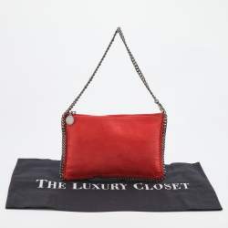 Pre Owned Stella McCartney Orange Faux Leather Falabella Shoulder Bag