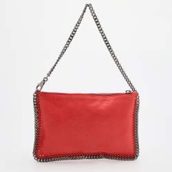 Pre Owned Stella McCartney Orange Faux Leather Falabella Shoulder Bag